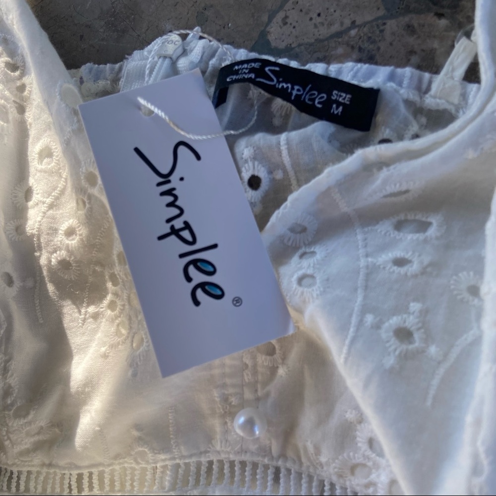 NWT Simplee lace maxi white dress - Picture 6 of 6